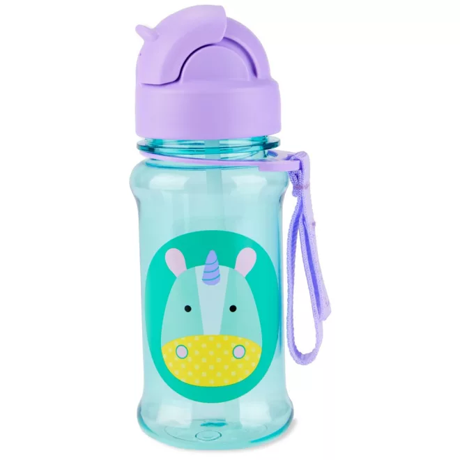 Skip Hop Zoo Egyszarvú Tritán Szívószálas Kulacs 355ml - Tartós, Szivárgásmentes és BPA-mentes Itatópohár 12 Hónapos Kortól