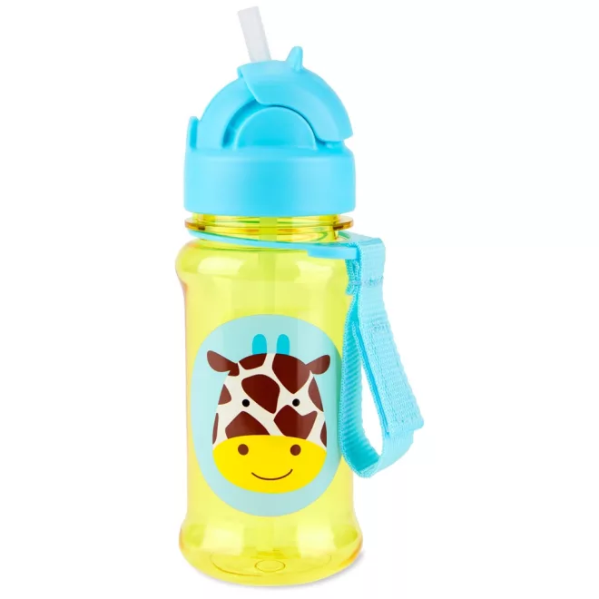 Skip Hop Zoo Zsiráf Tritán Szívószálas Kulacs 355ml - Tartós, Szivárgásmentes és BPA-mentes Itatópohár 12 Hónapos Kortól