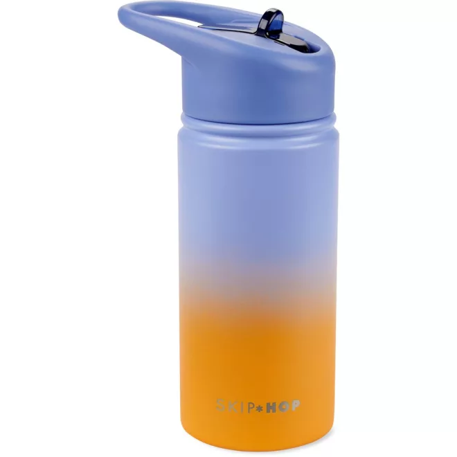 Skip Hop Ombré Kék Rozsdamentes Acél Szívószálas Palack 450ml - Tartós Kulacs Óvodába és Utazáshoz