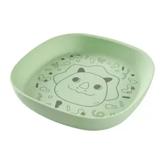   Skip Hop Besties Squad Green Szilikon Tányér 2 Éves Kortól, Stabil Étkezéshez és Könnyű Tisztításhoz