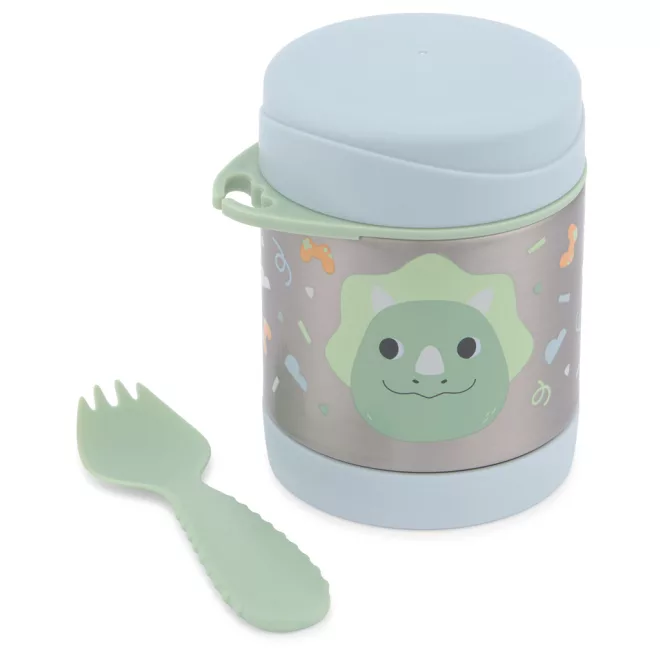 Skip Hop Besties Squad Dino Hőszigetelt Ételes Üveg 3 Éves Kortól, Melegen Tartó Ételtároló Óvodába és Kiránduláshoz