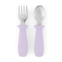   Skip Hop Besties Squad Purple Kanál és Villa Szett 12 Hónapos Kortól, Önálló Étkezés Tanulásához, Gyermekbarát Fogással