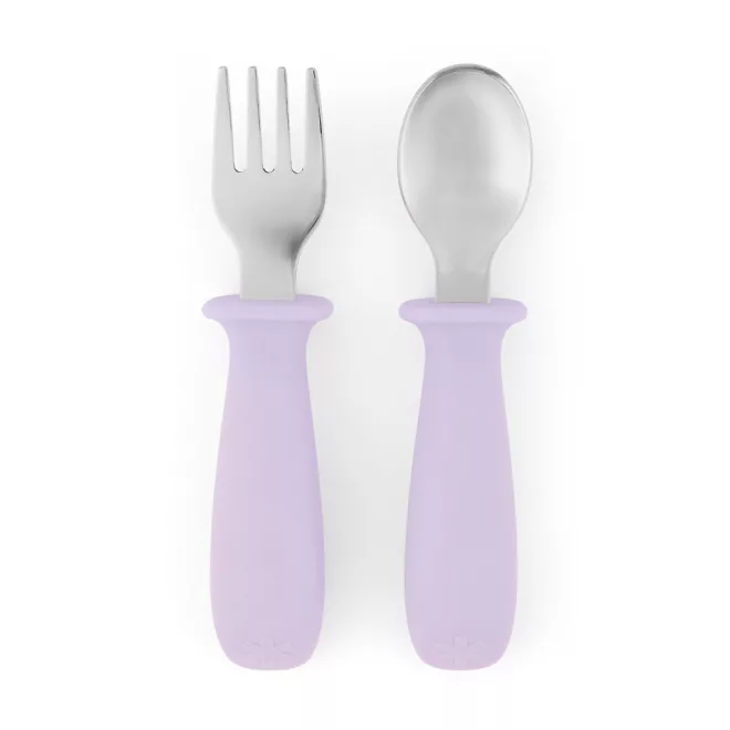 Skip Hop Besties Squad Purple Kanál és Villa Szett 12 Hónapos Kortól, Önálló Étkezés Tanulásához, Gyermekbarát Fogással