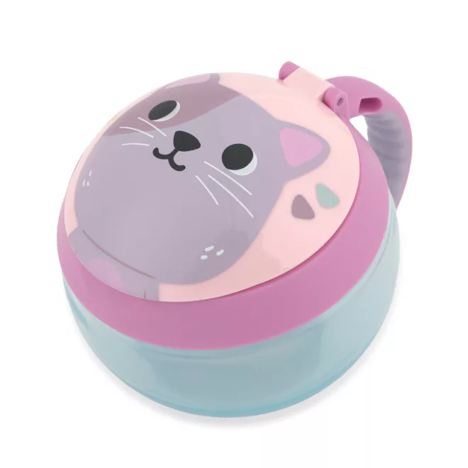 Skip Hop Besties Squad Cat Snack Tartó Gyerekeknek 12 Hónapos Kortól, Önálló Falatozáshoz, BPA-Mentes, Gyermekbarát Praktikus Kialakítással - NaturalBabyShop.hu termékkép