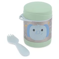   Skip Hop Besties Squad Elefánt Hőszigetelt Ételes Üveg 3 Éves Kortól, Melegen Tartó Ételtároló Óvodába és Kiránduláshoz