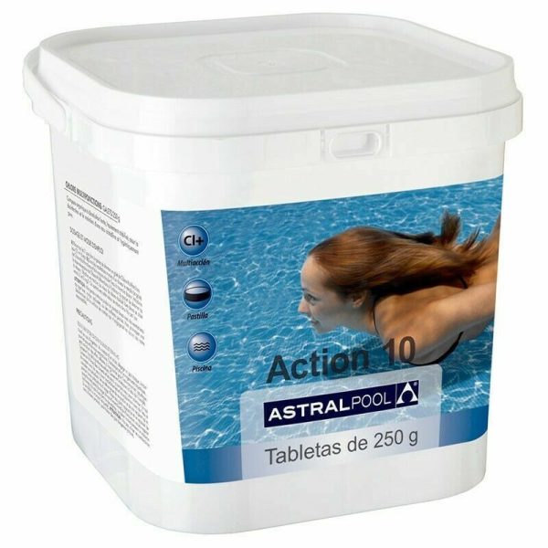 AstralPool Action 10 Többfunkciós Fertőtlenítő Tabletta pH Csökkentővel 1kg - Medencevíz Tisztítás és Algaölés Egyben
