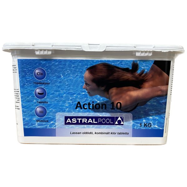AstralPool Multiaction Többfunkciós Fertőtlenítő Tabletta - 1kg Klór, Algaölő és Pelyhesítő Hatással Medencékhez