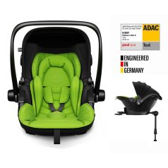   Kiddy Evoluna i-Size 2 Autós Gyerekülés Isofix Alappal 40-83cm Lizard Green - Maximális Biztonság, Ergonomikus Fekvőpozíció Újszülötteknek
