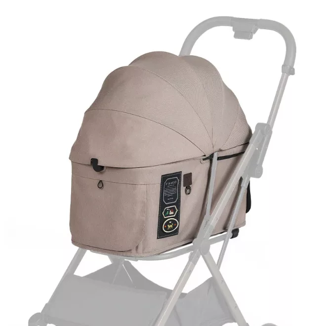 Fikago FTG2 Sandy Beige Kupola és Huzat Kisállat Babakocsihoz, Egyedi Megjelenéshez és Kényelmesebb Kisállat Sétákhoz - NaturalBabyShop.hu termékkép