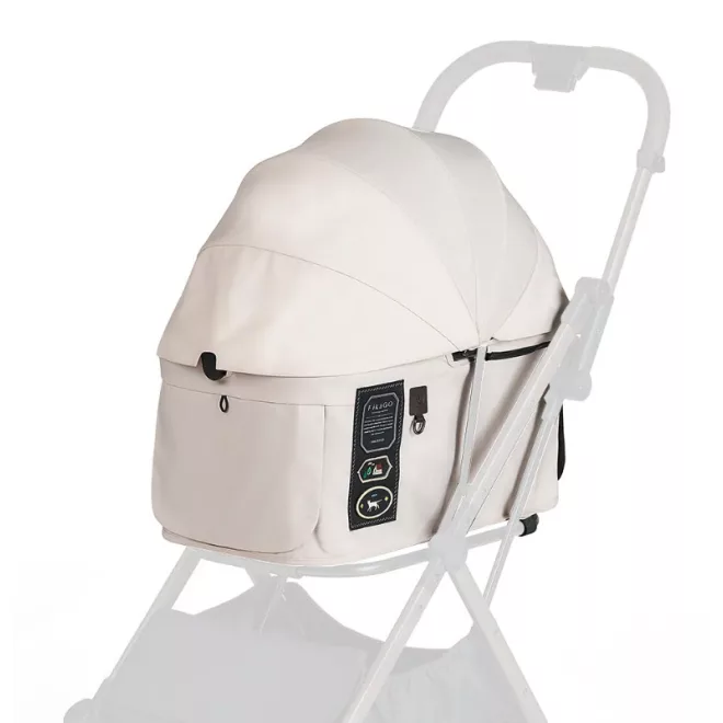 Fikago FTG2 Creamy Cloud Kupola és Huzat Kisállat Babakocsihoz, Egyedi Megjelenéshez és Kényelmesebb Kisállat Sétákhoz - NaturalBabyShop.hu termékkép