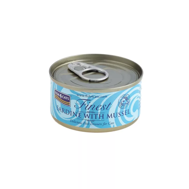 Fish4Cats Finest Szardínia Kagylóval Macskakonzerv 70g, Halas Csemege Macskáknak