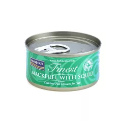   Fish4Cats Finest Makréla Tintahal Macskakonzerv 70g, Halas Csemege Macskáknak