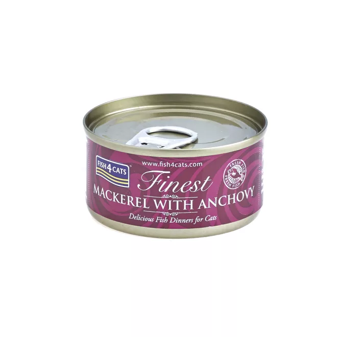 Fish4Cats Finest Makréla Szardellával Macskakonzerv 70g, Halas Csemege Macskáknak