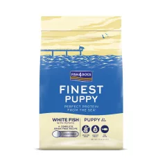   Fish4Dogs Finest Fehér Hal Burgonyával Nagy Szemcsés Kölyökkutya Száraz Táp 1,5kg, Halas Receptúra 2 Hónapos Kortól