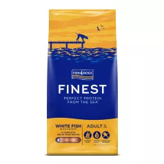   Fish4Dogs Kis Szemcseméretű Száraztáp Felnőtt Kutyáknak Finest White Fish & Potato 6kg, 1 Éves Kortól