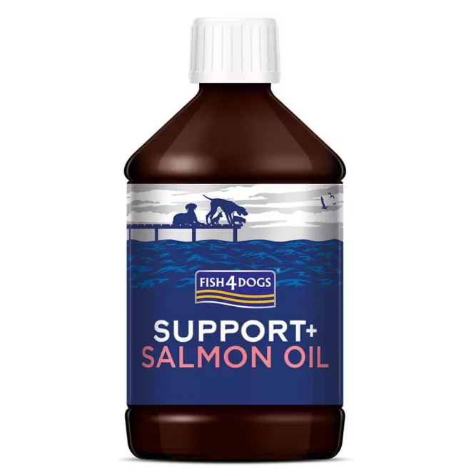 Fish4Dogs Support+ Lazacolaj Kutyáknak 500ml, Omega-3 Támogatással a Szőrzet és Bőr Ápolásához - NaturalBabyShop.hu termékkép