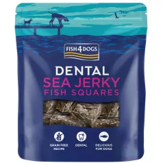   Fish4Dogs Tengeri Hal Dentális Jutalomfalat Kutyáknak Négyzetek 115g, Gabonamentes Halas Rágcsálnivaló Fogápoláshoz