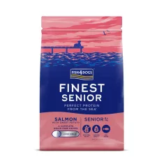   Fish4Dogs Finest Lazac Édesburgonyával Nagy Szemcsés Száraz Kutyatáp Idősebb Kutyáknak 1,5kg, Halas Receptúra 8 Éves Kortól