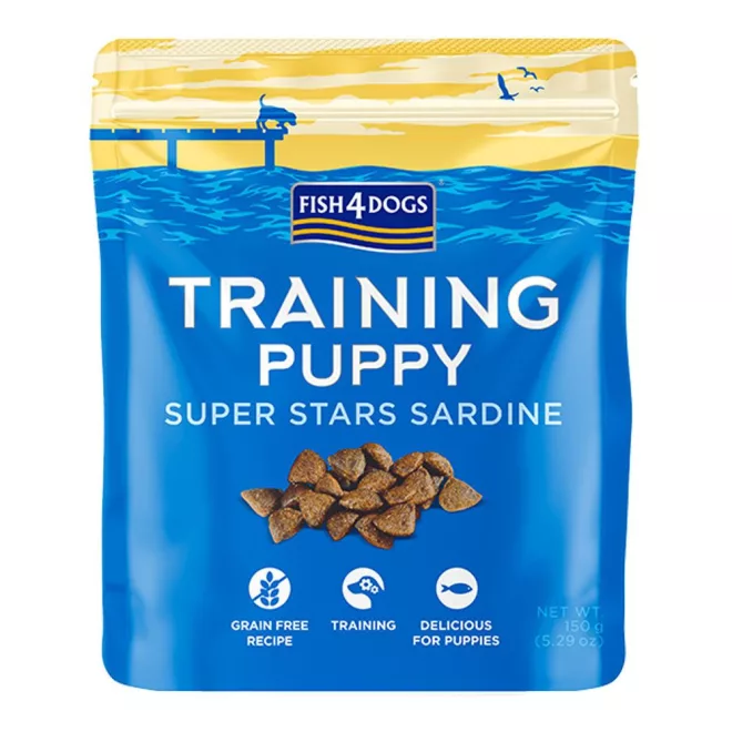Fish4Dogs Kölyökkutya Kiképző Jutalomfalat Szardínia 150g, Halas Tréningfalat Fejlődő Kutyáknak