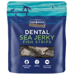   Fish4Dogs Tengeri Hal Dentális Jutalomfalat Kutyáknak Csíkok 100g, Gabonamentes Halas Rágcsálnivaló Fogápoláshoz