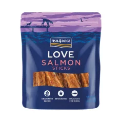   Fish4Dogs Love Salmon Sticks Lazacos Jutalomfalat Kutyáknak 85g, Omega-3 Zsírsavakkal