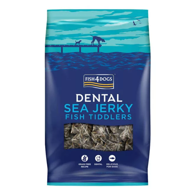 Fish4Dogs Tengeri Hal Dentális Jutalomfalat Kutyáknak Halacskák 575g, Gabonamentes Halas Rágcsálnivaló Fogápoláshoz