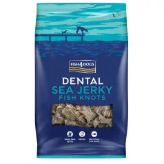   Fish4Dogs Tengeri Hal Dentális Jutalomfalat Kutyáknak Csomók 500g, Gabonamentes Halas Rágcsálnivaló Fogápoláshoz