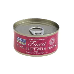   Fish4Cats Finest Tonhal Garnélával Macskakonzerv 70g, Halas Csemege Macskáknak
