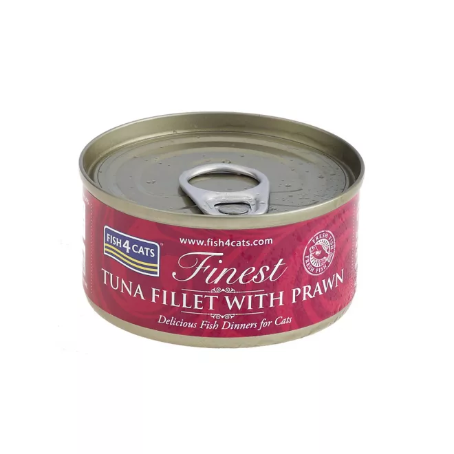 Fish4Cats Finest Tonhal Garnélával Macskakonzerv 70g, Halas Csemege Macskáknak