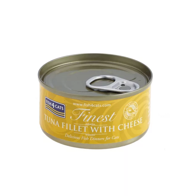 Fish4Cats Finest Tonhal Sajttal Macskakonzerv 70g, Halas Csemege Macskáknak