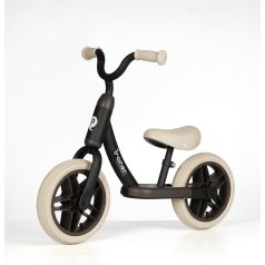   QPlay Trainer Fekete Futóbicikli - Retro Dizájn, Állítható Ülés, EVA vagy Gumikerék Választható, 2-4 Éves Gyermekeknek, 30kg-ig Terhelhető