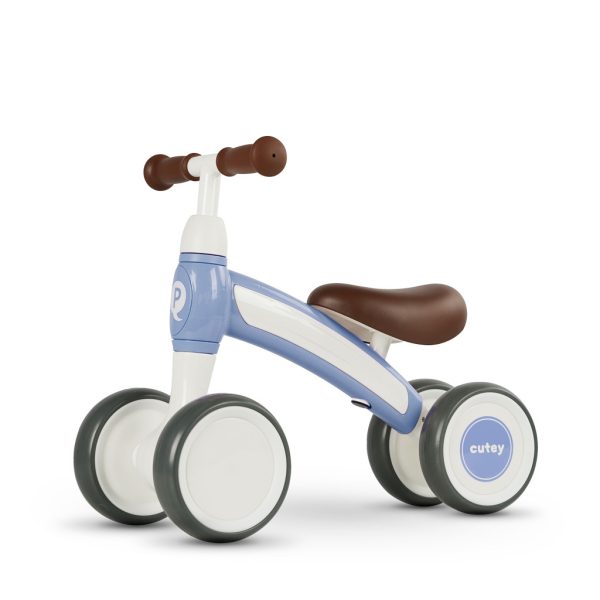 QPlay Cutey-5 New Futóbicikli Kék - Könnyű, Kompakt, Kétmagasságú Kormánnyal, 1-3 Éves Gyermekeknek, 20kg-ig Terhelhető