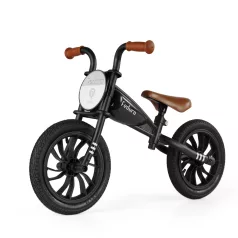   QPlay Feduro Fekete Futóbicikli - Motorkás Dizájn, Állítható Ülés, 12" Felfújható Kerekekkel, 3-6 Éves Gyermekeknek, 30kg-ig Terhelhető