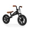 QPlay Feduro Fekete Futóbicikli - Motorkás Dizájn, Állítható Ülés, 12" Felfújható Kerekekkel, 3-6 Éves Gyermekeknek, 30kg-ig Terhelhető