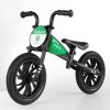 QPlay Feduro Zöld Futóbicikli - Motorkás Dizájn, Állítható Ülés, 12" Felfújható Kerekekkel, 3-6 Éves Gyermekeknek, 30kg-ig Terhelhető