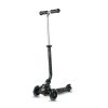 QPlay Sema Pro 5 az 1-ben Átalakítható Roller LED Kerekekkel - Ülőkével, Állítható Kormánnyal, 1-6 Éves Gyermekeknek, 50kg-ig Terhelhető, Fekete