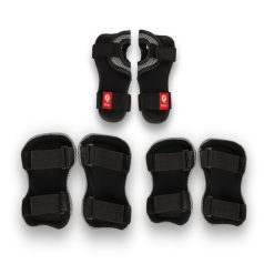   Qplay Gyermek Védőfelszerelés Szett Fekete S Méret - Könyök Térd és Csukló Védő 3-5 Éveseknek