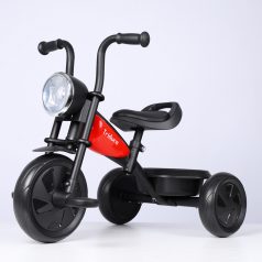   QPlay Triduro Tricikli - Piros, 2-6 Éves Korig - Tartós Fémváz, Állítható Ülés és Csúszásmentes Pedálok