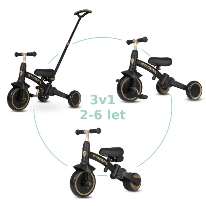 Qplay Stager Tricikli 3 az 1-ben Platina 2-6 Éves Korig – NaturalBabyShop részletes termékkép és vásárlási információ