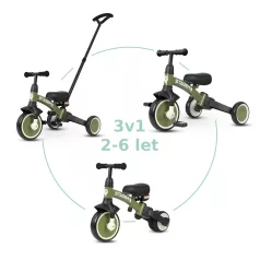 Qplay Stager Tricikli 3 az 1-ben Zöld 2-6 Éves Korig – NaturalBabyShop részletes termékkép és vásárlási információ