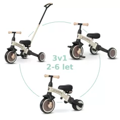 Qplay Stager Tricikli 3 az 1-ben Barna 2-6 Éves Korig – NaturalBabyShop részletes termékkép és vásárlási információ
