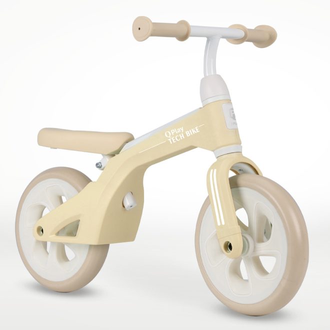 QPlay Tech Futóbicikli Cream - 2-4 Éves Gyermekeknek, 30kg-ig - Állítható Ülés és Kormány, Könnyű EVA Kerekek