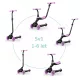 Qplay Sema Evo Violet Futóbicikli és Roller LED Fényekkel 1-6 Éves Korig 50kg-ig - Átalakítható, Stabil és Szórakoztató Járgány