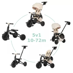 Qplay Nova Max Tricikli 5 az 1-ben Bézs 10-72 Hónapos Korig – NaturalBabyShop részletes termékkép és vásárlási információ