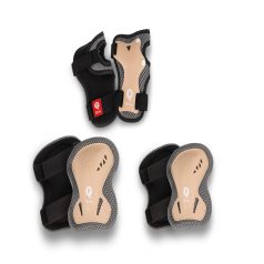   Qplay Gyermek Védőfelszerelés Szett Khaki S Méret - Könyök Térd és Csukló Védő 3-5 Éveseknek