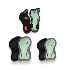   Qplay Gyermek Védőfelszerelés Szett Jade Green S Méret - Könyök Térd és Csukló Védő 3-5 Éveseknek
