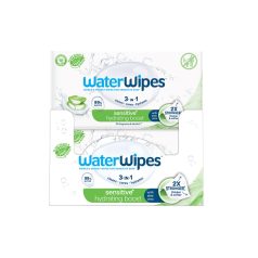   WaterWipes Hydrating Clean Műanyagmentes Nedves Törlőkendő 12x60db - Természetes Aloe Vera és Grapefruitmag Kivonattal, 99,9% Tisztított Vízzel, Hidratáló Ápolás Érzékeny Bababőrre