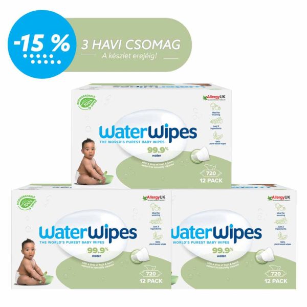 WaterWipes Biodegradable Szappanbogyó 3 HAVI Törlőkendő Mega Pack 2160db