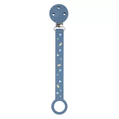   Nattou Szilikon Cumitartó Klipsz Mintával Sötétkék - Biztonságos Rögzítéshez és Praktikus Mindennapokra