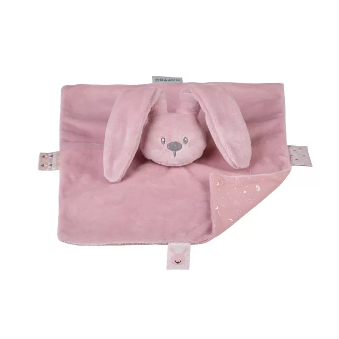 Nattou Lapidou Glow Mini Plüss Rózsaszín 28cm - Puha Baba Alvóka Újszülött Kortól
